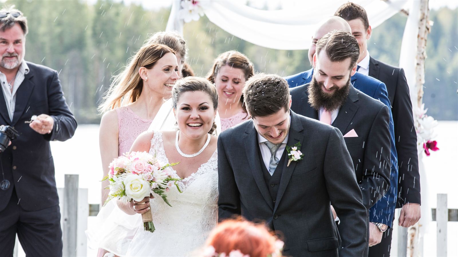 Summer wedding by the lake